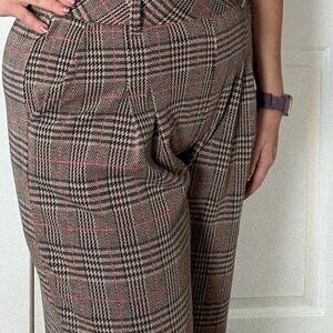 Halara High Waisted Pocket Wide Leg Houndstooth Plaid Casual Pants